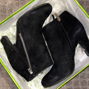 Sam Edelman Sadee Black Suede Heel Boots, Brand New, Never Worn, Size 7.5